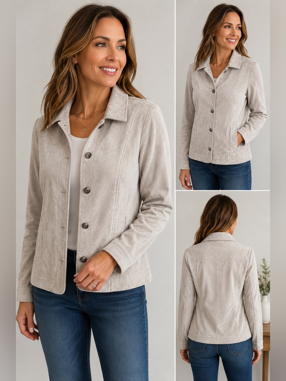 NWT Christopher & Banks women’s lightweight, grey corduroy jacket, medium